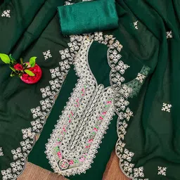 MANVAA Embellished Silk Georgette Unstitched Dress Material-image-98