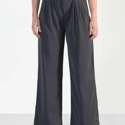 SHOWOFF Women Relaxed Straight Leg High-Rise Wrinkle Free Pleated Trousers-picture-9