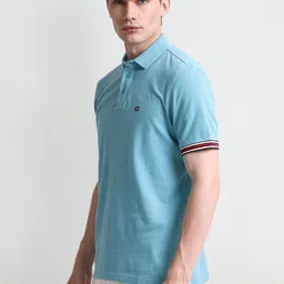 Arrow Sport Men Solid Polo Collar Cotton T-shirt image 4