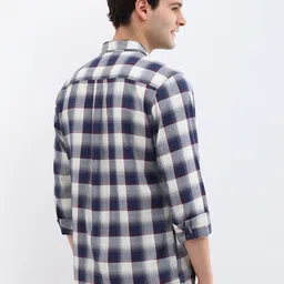 Allen Solly Men Custom Spread Collar Checked Cotton Casual Shirt image 2