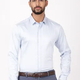 Indian Terrain Classic Slim Fit Spread Collar Cotton Formal Shirt-image-83