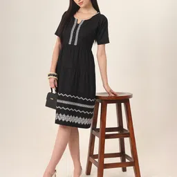 VINISHAA KLOTHING Formal Embroidered Fit & Flare Dress-image-61