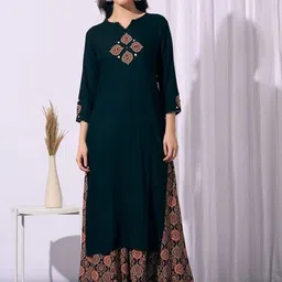 FASHOR Women Ethnic Motifs Embroidered Regular Thread Work Kurta with Palazzos-image-76