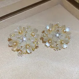 Estailo fashion Women Floral Artificial Beads Studs Earrings-picture-39