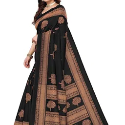 KANOODA Black Woven Design Printed Art Mysore Silk Saree-picture-15