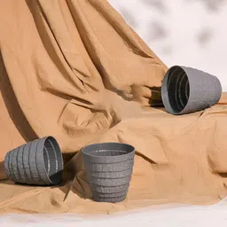 Art Street 3 Pieces Grey Flecked Pattern Printed Planters image 2