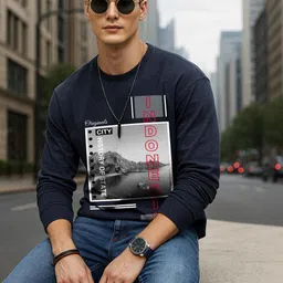 Moda Rapido Men Graphic Printed Round Neck long sleeves Pullover Sweatshirt image 3