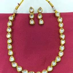 Knigght Angel Jewels Gold Plated Kundan Studded Jewellery Set-picture-22