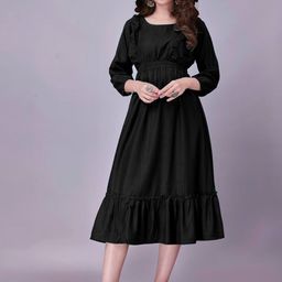 Krunal Raiyani Women Fit and Flare Midi Dress-picture-33