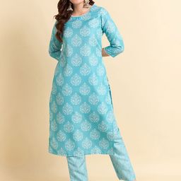 Anouk Rustic Ethnic Motifs Printed Straight Kurta With Trouser-picture-34