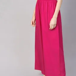 GO GAZAB Women Solid Wide Leg Regular Palazzos image 3