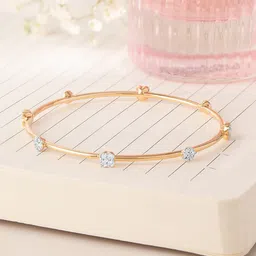 Mia by Tanishq Women 18 KT Timeless Shine Diamond Bangle-image-31