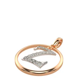 VALANOVA 14K Rose Gold Plated 0.29 Ct Lab Grown Diamond Alphabet Z Pendant image 2