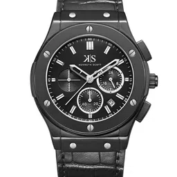 KENNETH SCOTT Men Dial & Leather Bracelet Style Analogue Multi Function Watch K24115-BLBB-image-33