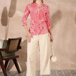 routes by all about you all about you Women Ethnic Motifs Printed High-Low Top image 4