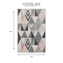 ASTERLANE Grey & Pink Geometric Carpet image 2