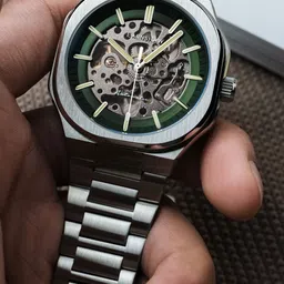 EARNSHAW Men Brass Dial & Stainless Steel Bracelet Style Straps Analogue Automatic Motion Powered Watch-picture-33