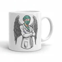 Mr UVD White Graphic Printed Ceramic Glossy Mug 325ml image 2