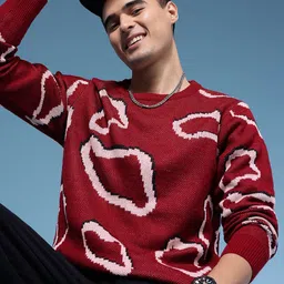 HERE&NOW Abstract Self Design Pullover-picture-11