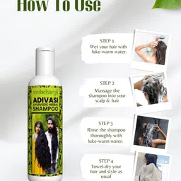 Vedacharya Set Of 4 Adivasi Ayurvedic Herbal Shampoo - 200 ml Each image 4