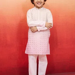 VASTRAMAY Boys Cotton Blend Embroidered Sequinned Kurta with Pyjamas-picture-32
