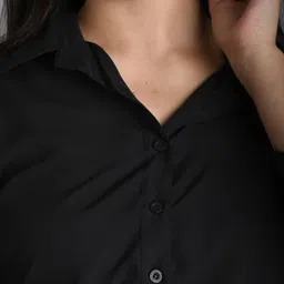 rahul traders Women Regular Fit Solid Spread Collar Formal Shirt image 4