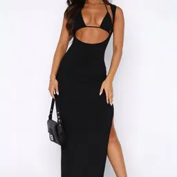 LULU & SKY Halter Neck Bodycon Maxi Dress-picture-16
