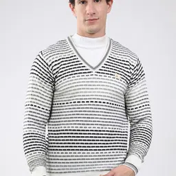 Monte Carlo Men Striped Woollen Pullover-image-68