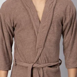 lacylook Brown Free Size Bath Robe image 3