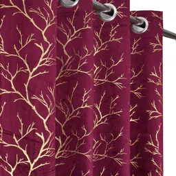 furnado 213.36 cm (7 ft) Door Velvet Room Darkening Curtain (Pack Of 2)-picture-10