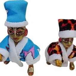 kanha set of 4 laddu gopal ji winter velvet blanket (size 2) any random color Dress image 3