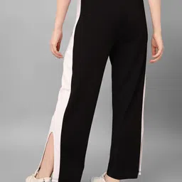 the queens walk Women Relaxed Black Viscose Rayon Trousers image 2