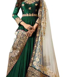 divine international trading co Semi Stitched Georgette Salwar Suit Material Embroidered, Self Design-picture-19