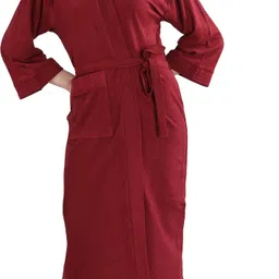 lacylook Full Maroon Small Bath Robe-picture-25