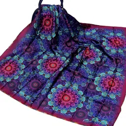 Leeza Store Ethnic Motifs Printed Satin Scarf image 3