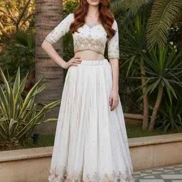 emmanuel Bandhani, Embroidered Semi Stitched Lehenga Choli image 3