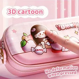 radhey preet Trending & Popular 2 Layer Stationery Storage Case In Quality Material in Preety Yummy Girl Print For Kids With More Storage Space in Bright Colors RP1303(40) Art EVA Pencil Box-picture-21