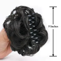 blushia 1Pcs Synthetic Nylon Messy CurlyClaw/Clutcher BunExtension for Girls Hair Extension image 2