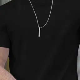 tripr Men Solid Round Neck Cotton Blend Black T-Shirt image 3