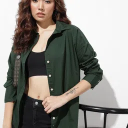 Women Regular Fit Solid Casual Shirt-image-31