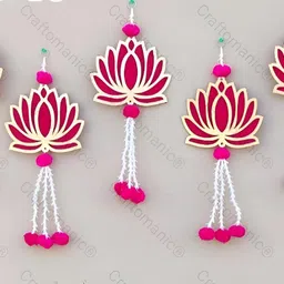 craftomanic 5 String Handmade Wall Decor Lotus with Rajnigandha for Home Decor MDF Garland-picture-15