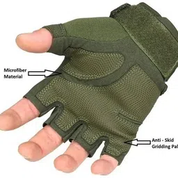 abx trenzz Pro Biker Half Cut Half Finger Tactical Gloves for Sport Riding Gloves image 3