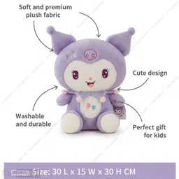 kids mandi Kawai Kuromi Teddy – Medium Size | Cute Plush Toy for Kids - 30 cm image 3