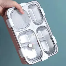 rbgiit Stainless Steel 4 Compartment Leak Proof Lunch Box 4 Containers Lunch Box 4 Containers Lunch Box image 4