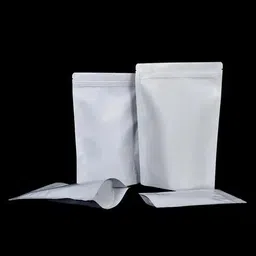 1.2Kg Capacity, 100 pcs, Matt White-Reusable Without Window Stand up Zip Pouch Plastic Storage Pouch-image-39