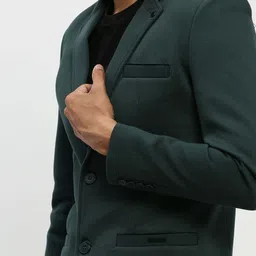 showoffff Men Solid Single Breasted Casual Blazer image 5