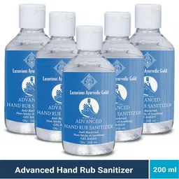 Luxurious Ayurvedic Gold Set Of 5 Advanced Hand Rub Sanitizer - 200 ml Each-image-51