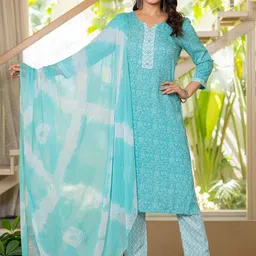 Moda Rapido Women Floral Printed Kurta with Trousers & Dupatta-image-52