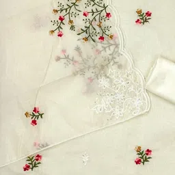 KALINI Women's Chandrei Cotton Floral Embroidery Unstitched Salwar Suit Dress Material with Dupatta image 4