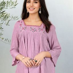 SZN Women Floral Embroidered Bell Sleeve Tiered Top-picture-27